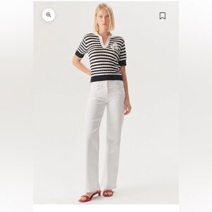 Exquise Stevie D Pants - High-Waisted White Flare Jeans